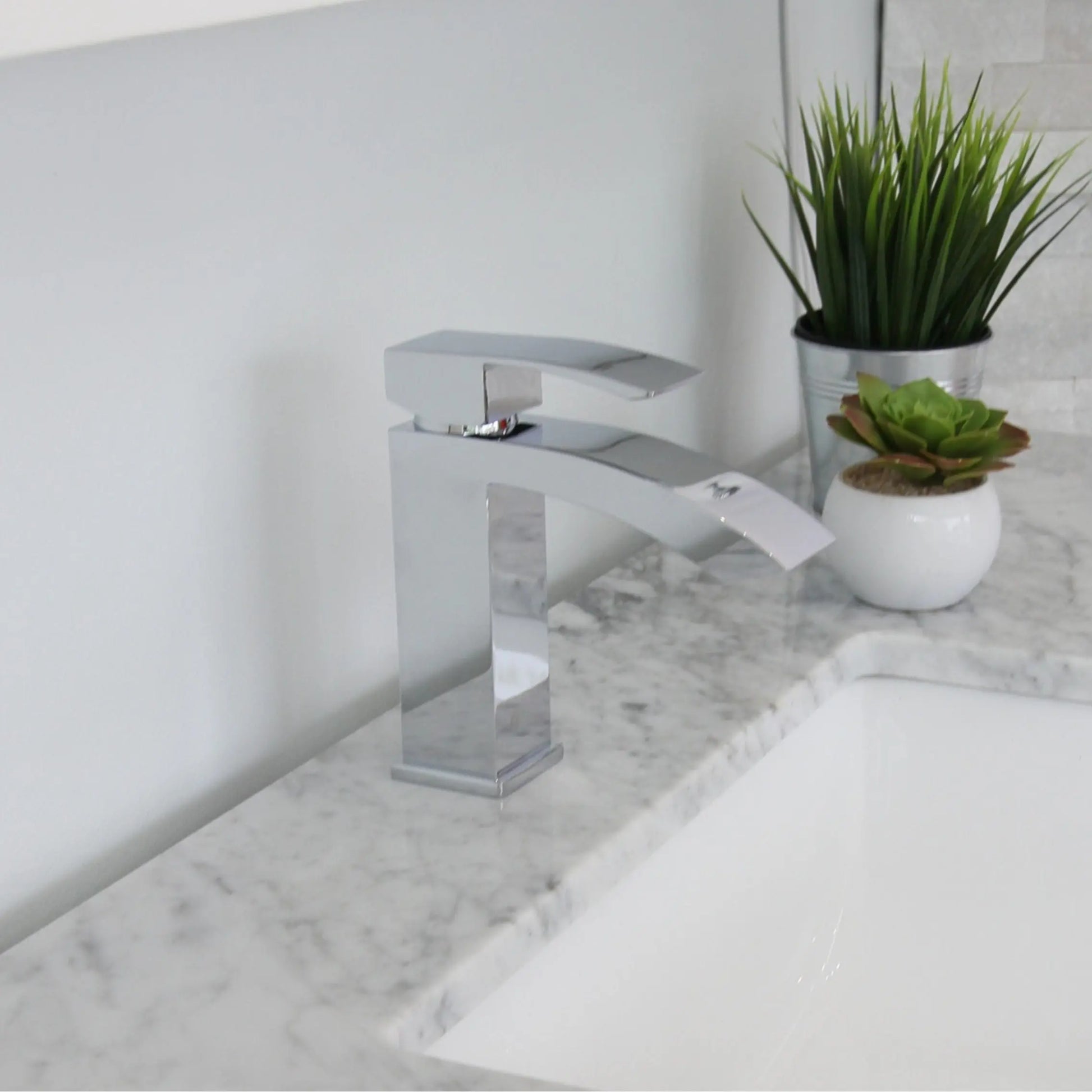 STYLISH Single Handle Bathroom Faucet for Single Hole Brass Basin Mixer Tap, Polished Chrome Finish B-109C - Plumbing Market