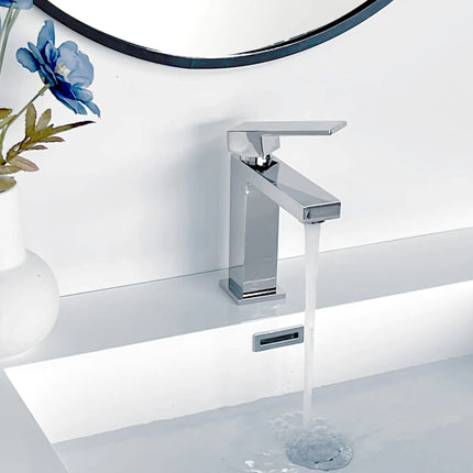 STYLISH Single Handle Bathroom Faucet for Single Hole Brass Basin Mixer Tap, Polished Chrome Finish B-112C - Plumbing Market