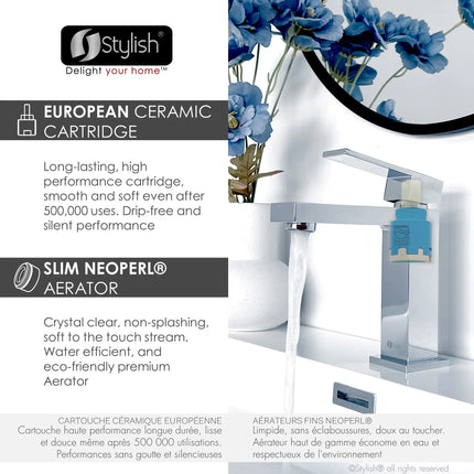 STYLISH Single Handle Bathroom Faucet for Single Hole Brass Basin Mixer Tap, Polished Chrome Finish B-112C - Plumbing Market