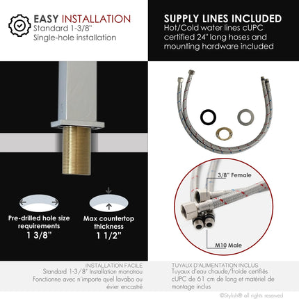 STYLISH Single Handle Bathroom Faucet for Single Hole Brass Basin Mixer Tap, Polished Chrome Finish B-112C - Plumbing Market