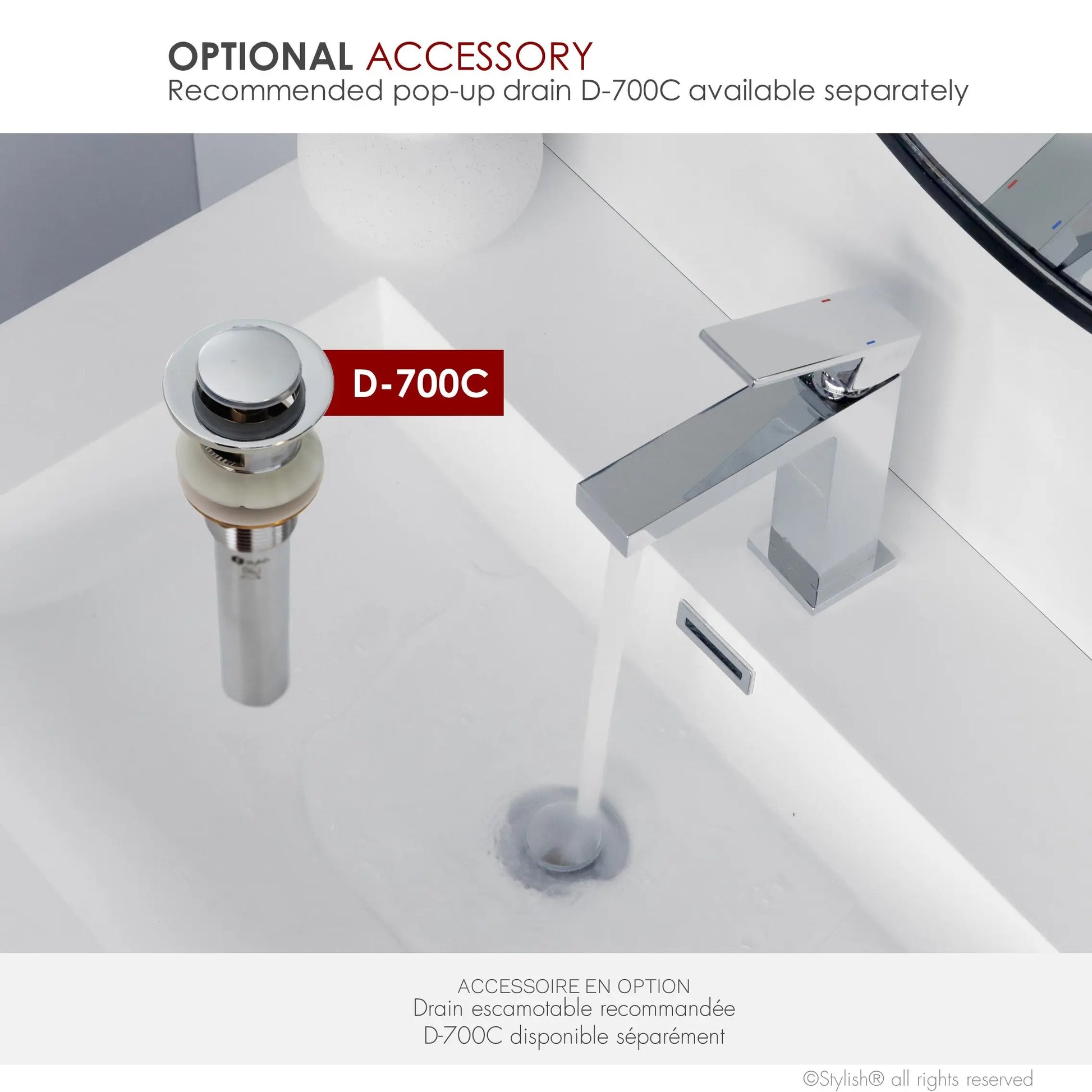 STYLISH Single Handle Bathroom Faucet for Single Hole Brass Basin Mixer Tap, Polished Chrome Finish B-112C - Plumbing Market