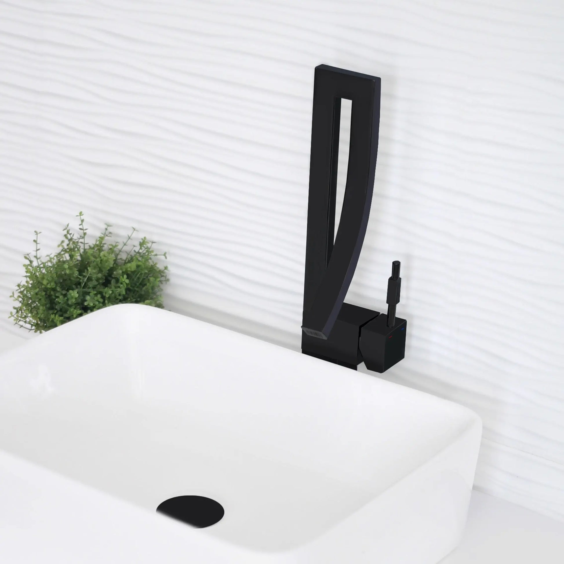 STYLISH Single Handle Bathroom Faucet for Single Hole Brass Vessel Mixer Tap, Matte Black Finish  B-101N - Plumbing Market