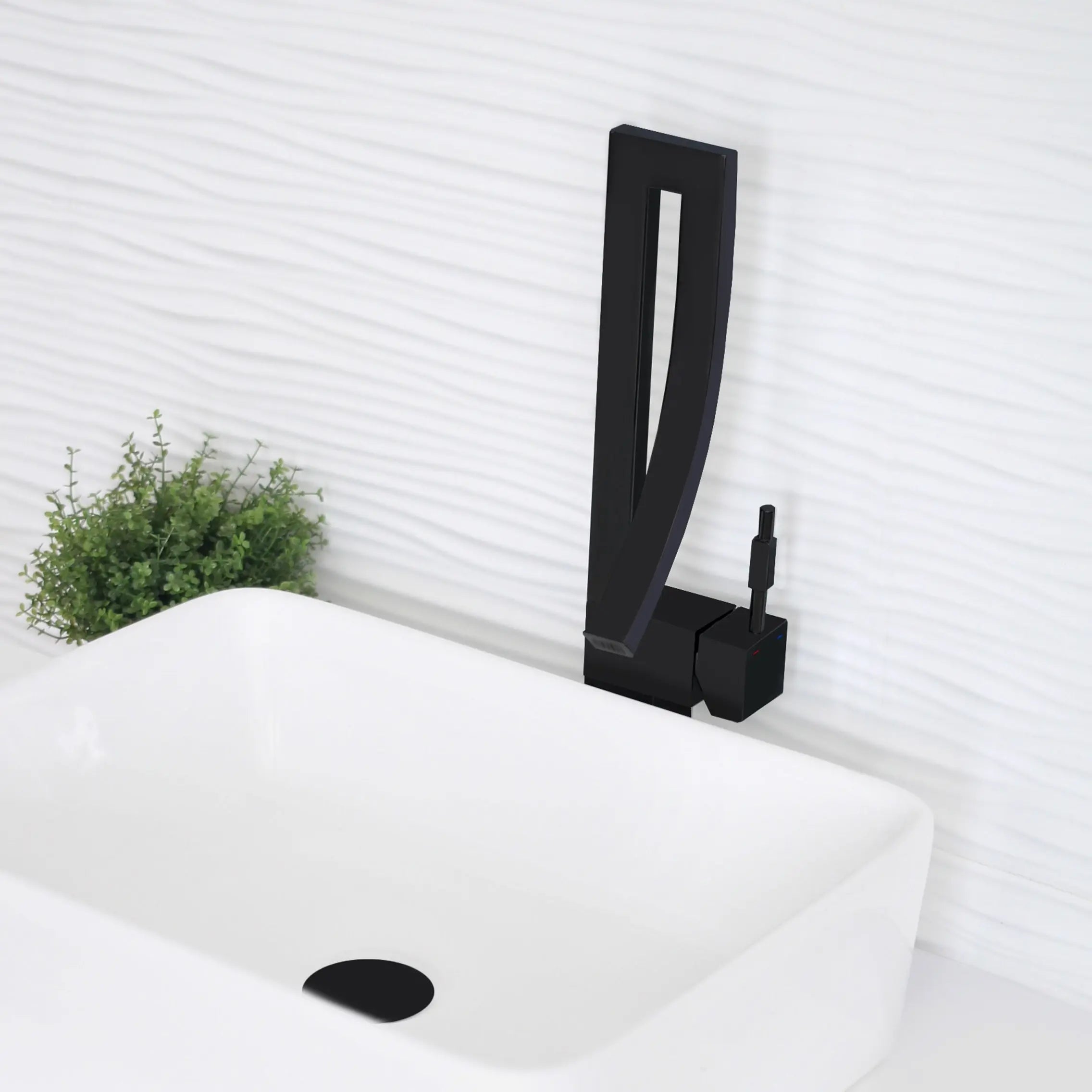 STYLISH Single Handle Bathroom Faucet for Single Hole Brass Vessel Mixer Tap, Matte Black Finish  B-101N - Plumbing Market