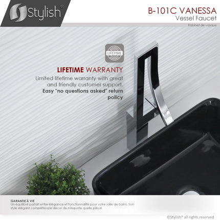 STYLISH Single Handle Bathroom Faucet for Single Hole Brass Vessel Mixer Tap, Polished Chrome Finish  B-101C - Plumbing Market