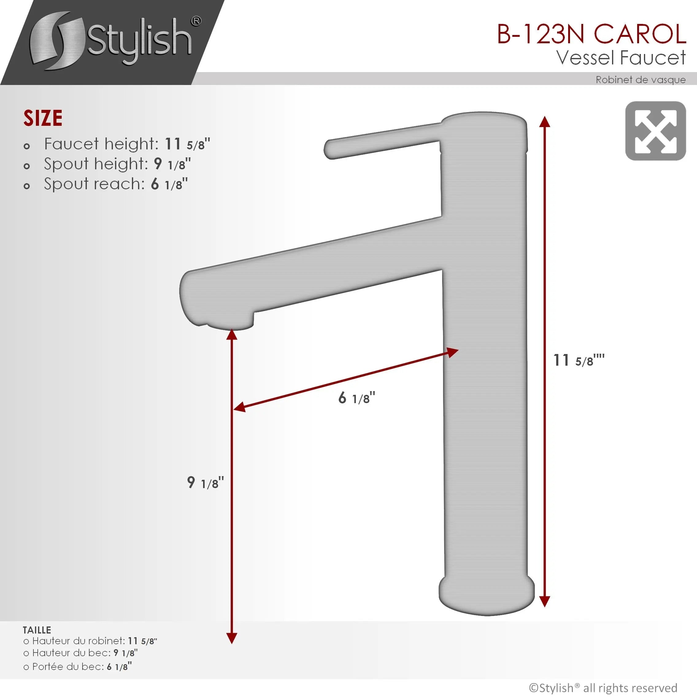 STYLISH Single Handle Bathroom Vessel Sink Faucet B-123N - Plumbing Market