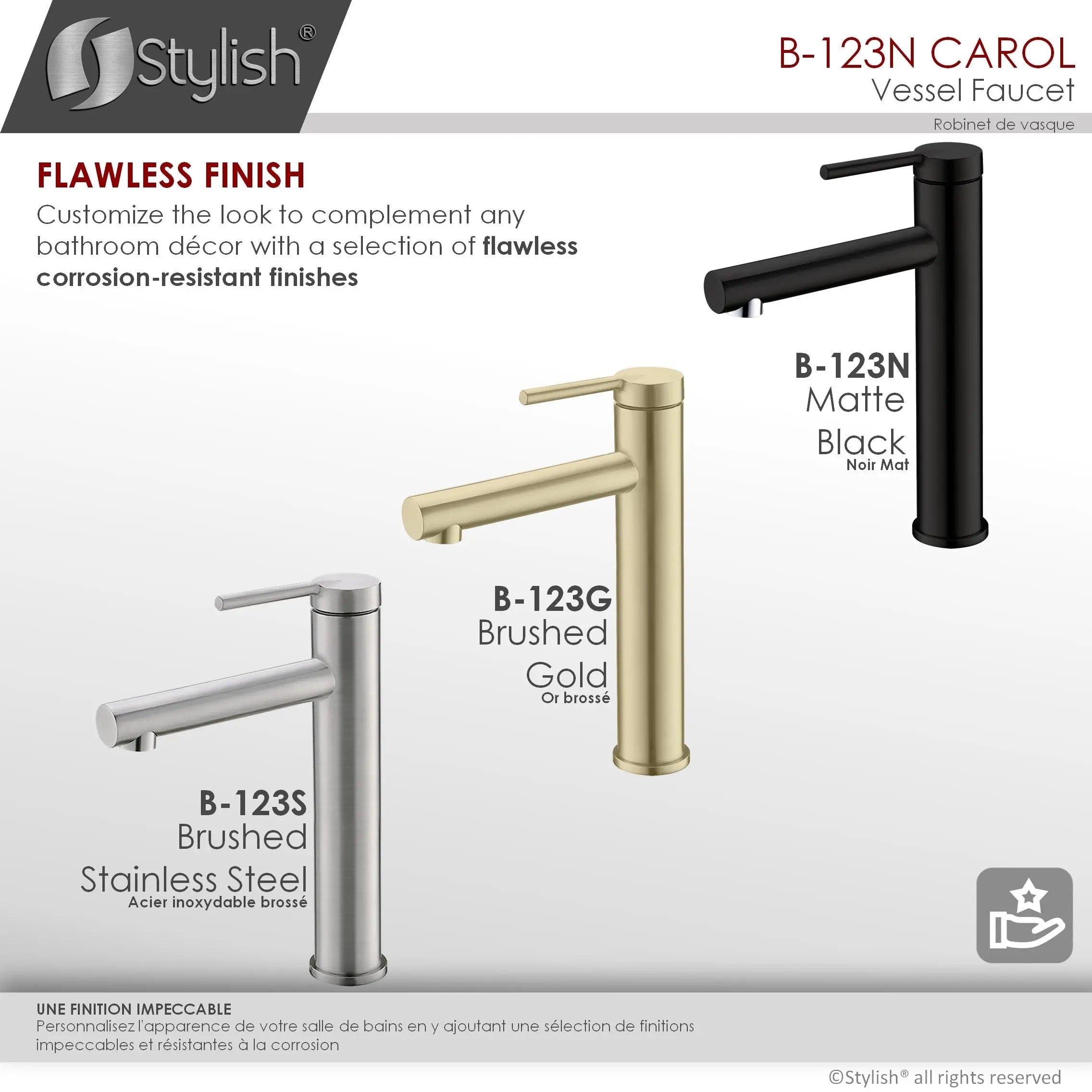 STYLISH Single Handle Bathroom Vessel Sink Faucet B-123N - Plumbing Market