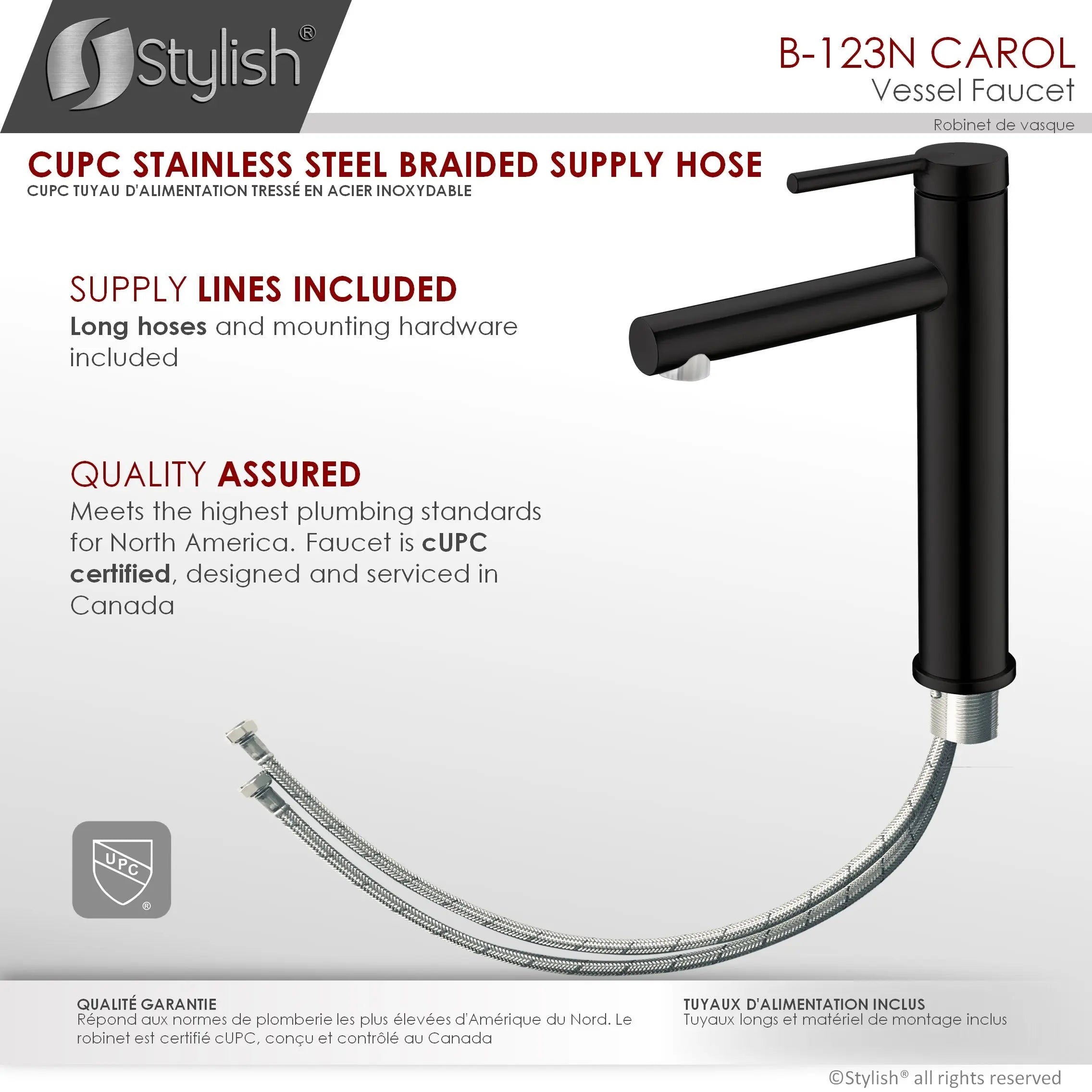 STYLISH Single Handle Bathroom Vessel Sink Faucet B-123N - Plumbing Market