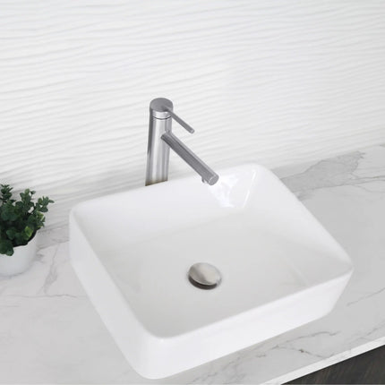 STYLISH Single Handle Bathroom Vessel Sink Faucet, Brushed Stainless Steel Finish B-123S - Plumbing Market