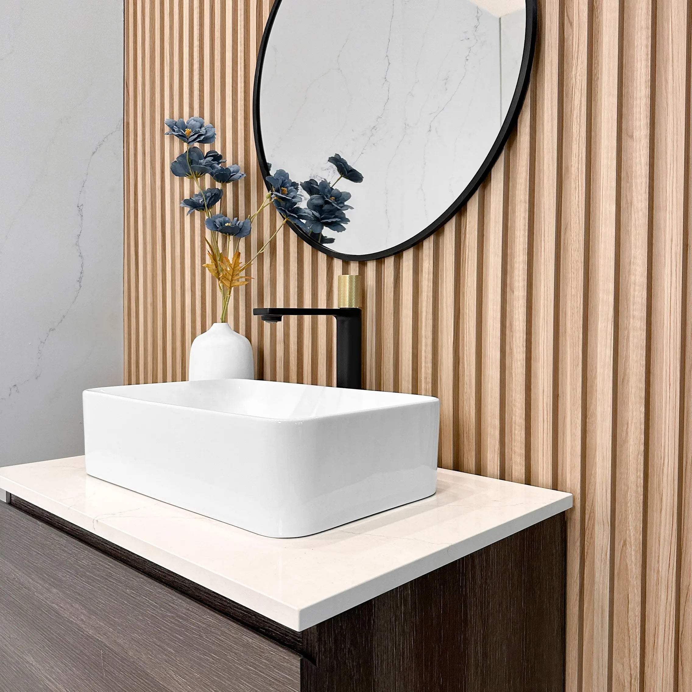 STYLISH Single Handle Bathroom Vessel Sink Faucet, Matte Black and Brushed Gold Finish B-122NG - Plumbing Market