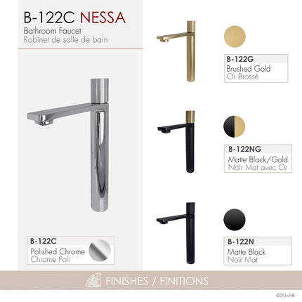 STYLISH Single Handle Bathroom Vessel Sink Faucet, Polished Chrome Finish B-122C - Plumbing Market