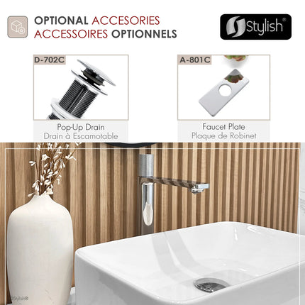 STYLISH Single Handle Bathroom Vessel Sink Faucet, Polished Chrome Finish B-122C - Plumbing Market