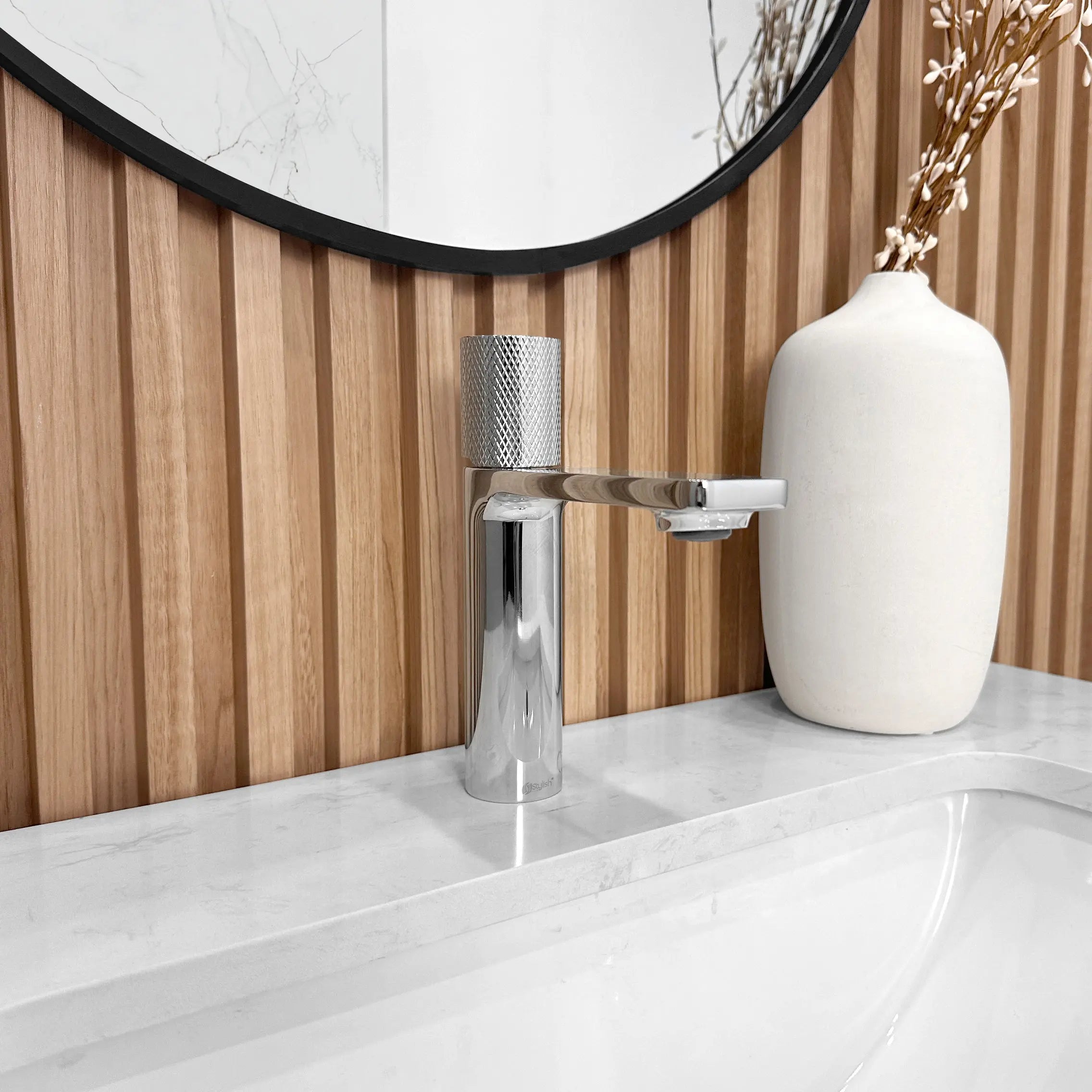 STYLISH Single Handle Modern Bathroom Basin Sink Faucet in Polished Chrome Finish  B-104C - Plumbing Market