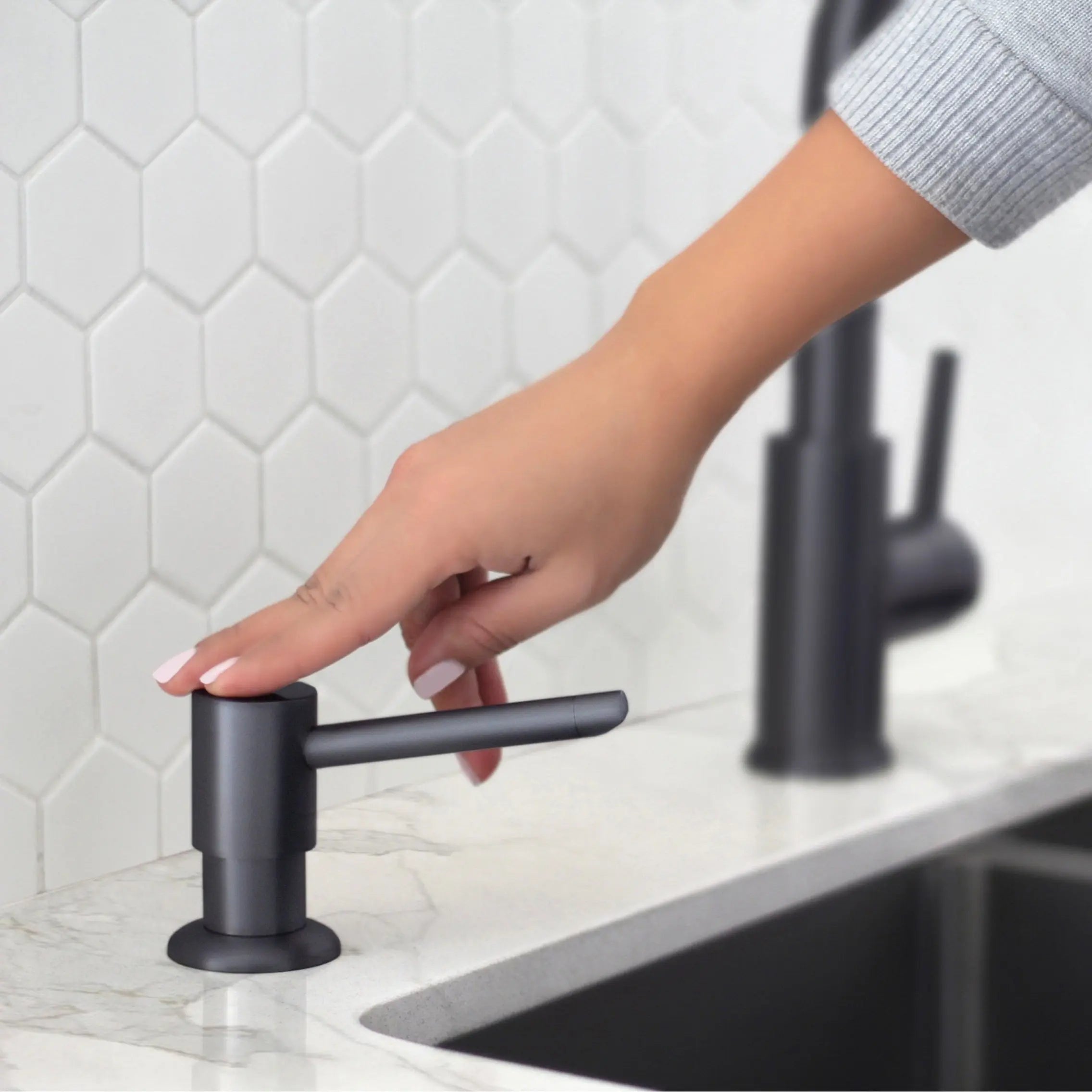 STYLISH Stainless Steel Soap Dispenser for Kitchen Sink. Pump Liquid Hand Lotion Dispenser S-01N - Plumbing Market