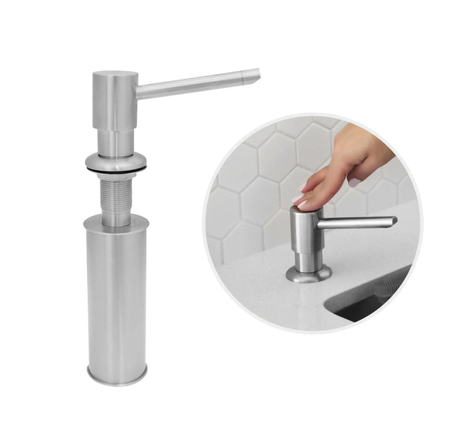 STYLISH Stainless Steel Soap Dispenser for Kitchen Sink. Pump Liquid Hand Lotion Dispenser S-01S - Plumbing Market