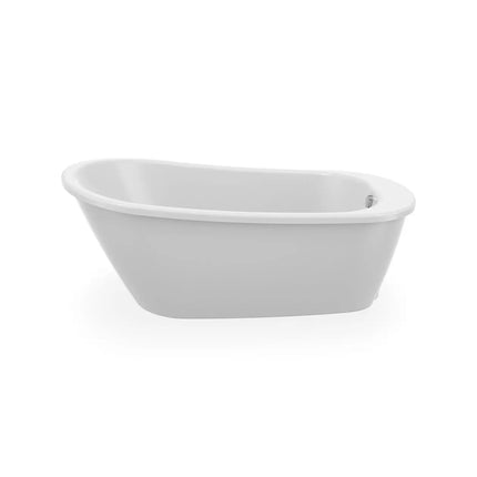 Sax 6032 AcrylX Freestanding End Drain Bathtub in White with Sterling Silver Skirt - Plumbing Market