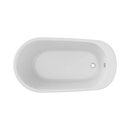 Sax 6032 AcrylX Freestanding End Drain Bathtub in White with Thundey Grey Skirt - Plumbing Market