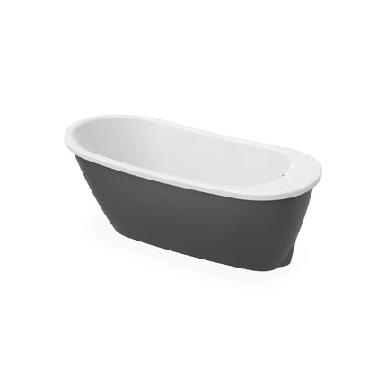 Sax 6032 AcrylX Freestanding End Drain Bathtub in White with Thundey Grey Skirt - Plumbing Market