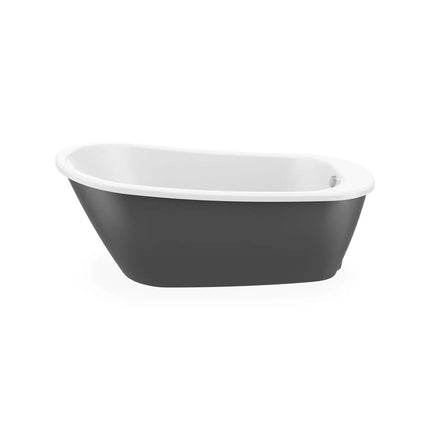 Sax 6032 AcrylX Freestanding End Drain Bathtub in White with Thundey Grey Skirt - Plumbing Market