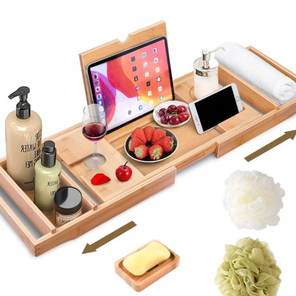 Bathtub Wood Caddy - BTWT-WOOD/GREY/WHITE Kodaen