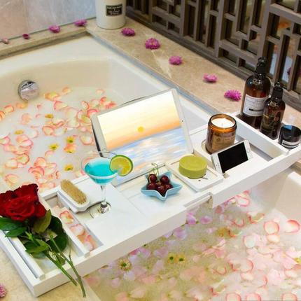 Bathtub Wood Caddy - BTWT-WOOD/GREY/WHITE Kodaen