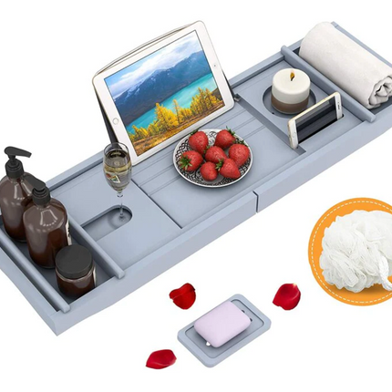 Bathtub Wood Caddy - BTWT-WOOD/GREY/WHITE Kodaen