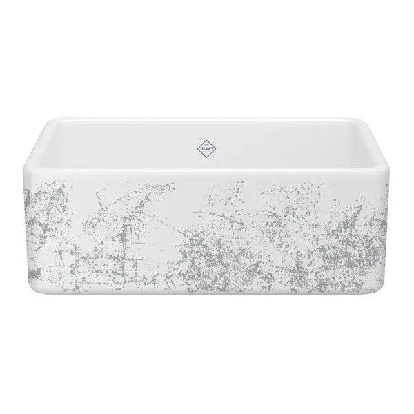 Shaker™ 30" Single Bowl Farmhouse Apron Front Fireclay Kitchen Sink With Metallic Design - Plumbing Market