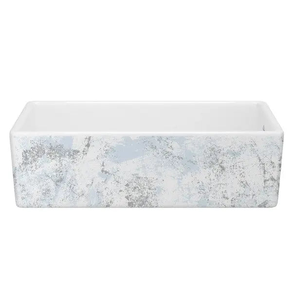 Shaker™ 36" Single Bowl Farmhouse Apron Front Fireclay Kitchen Sink With Patina Design - Plumbing Market