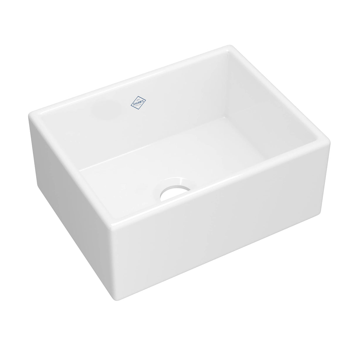 Shaws Shaker 24" Single Bowl Farmhouse Apron Front Fireclay Kitchen Sink MS2418 - White