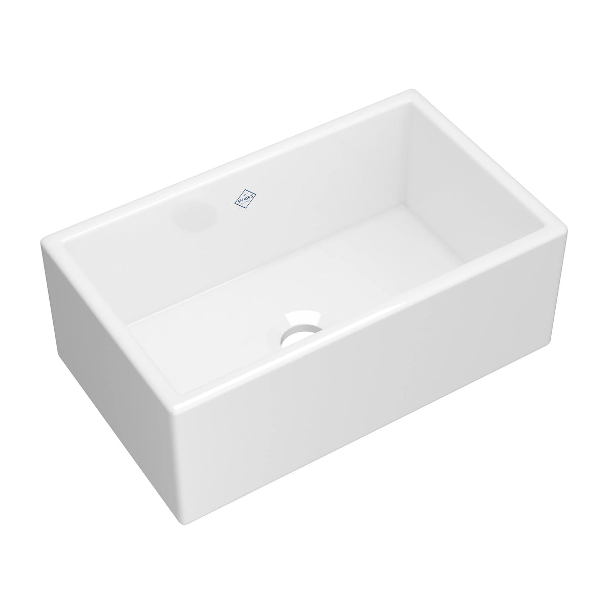 Shaws Shaker 30" Single Bowl Farmhouse Apron Front Fireclay Kitchen Sink MS3018 - White