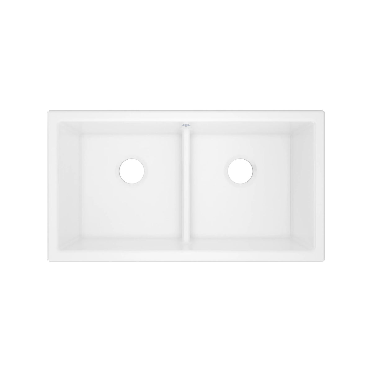 Shaws Shaker 33" Double Bowl Undermount Fireclay Kitchen Sink MSUM3318LD - White