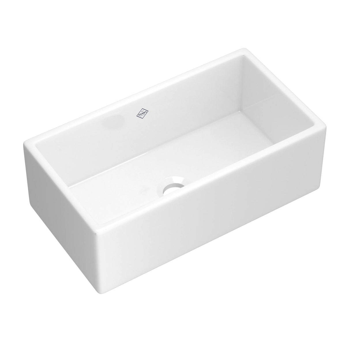 Shaws Shaker 33" Single Bowl Farmhouse Apron Front Fireclay Kitchen Sink MS3318 - White