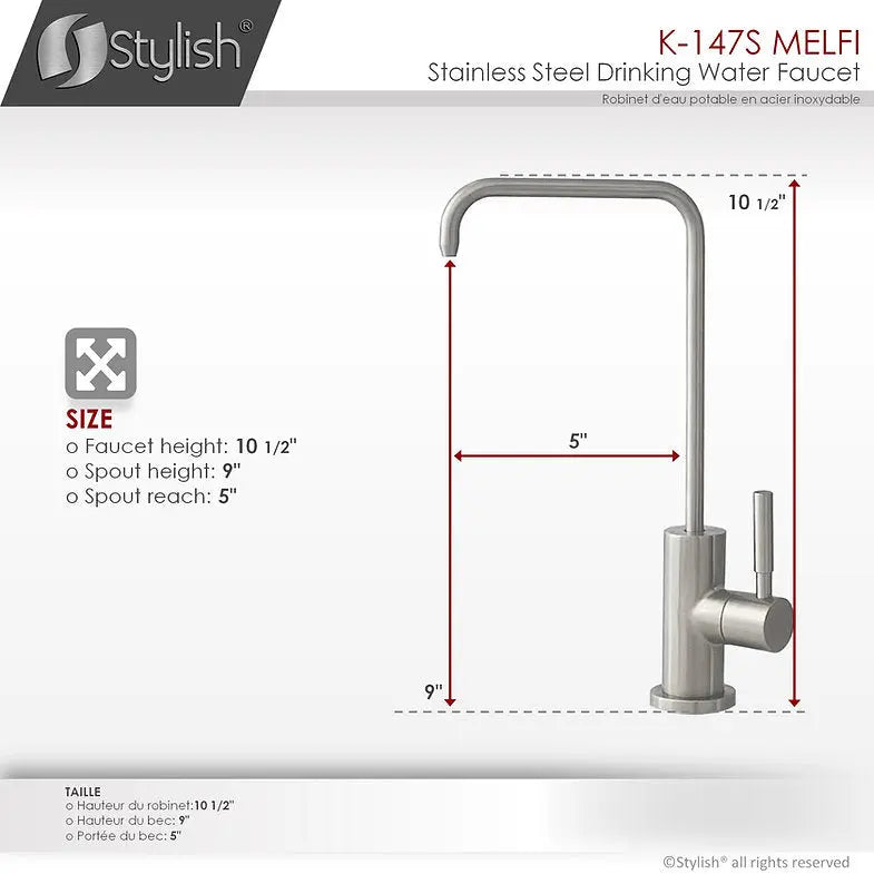 Single Handle Cold Water Tap - Stainless Steel Finish by Stylish® K-147S - Plumbing Market