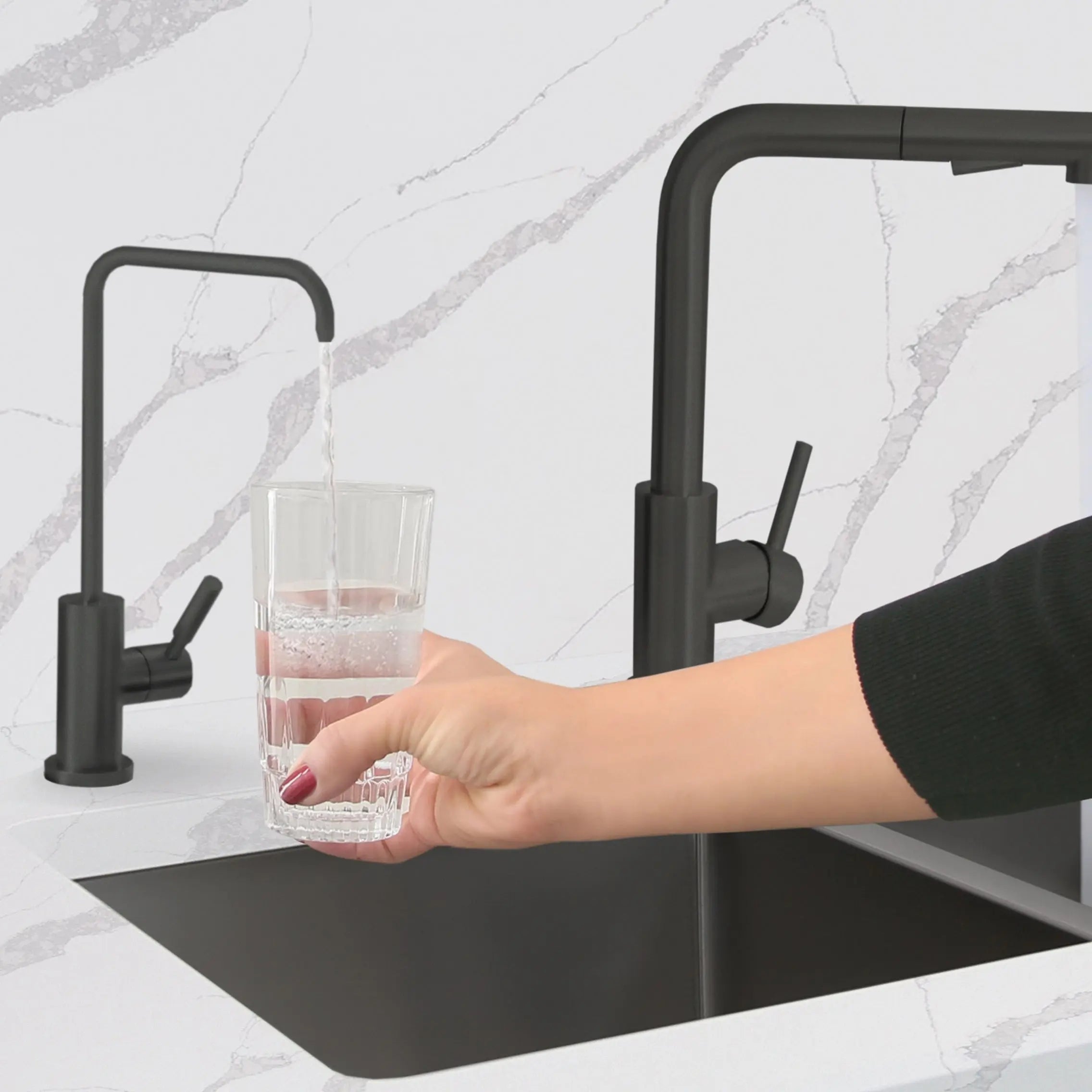 Single Handle Cold Water Tap - Stainless Steel Matte Black Finish by Stylish® K-147N - Plumbing Market