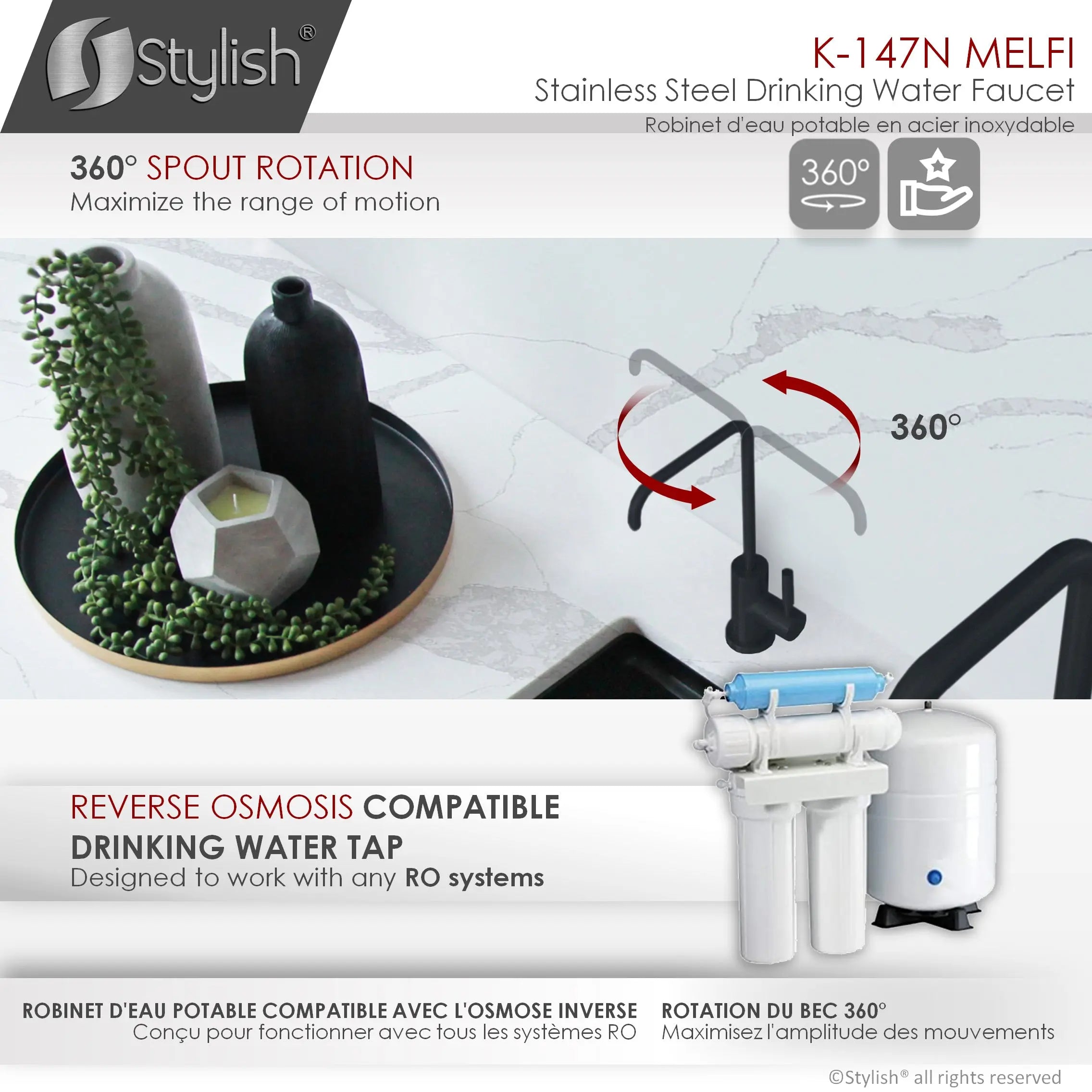 Single Handle Cold Water Tap - Stainless Steel Matte Black Finish by Stylish® K-147N - Plumbing Market
