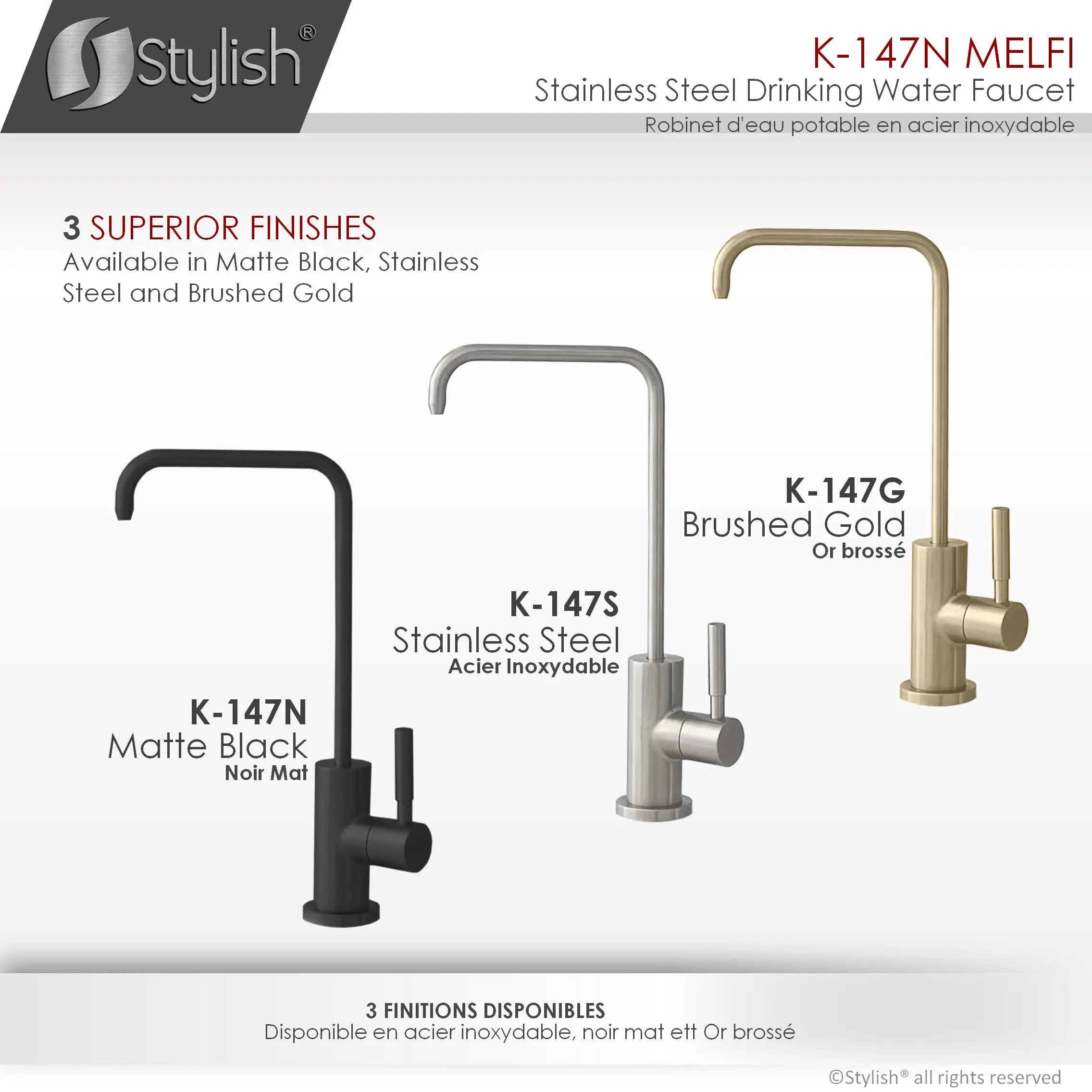 Single Handle Cold Water Tap - Stainless Steel Matte Black Finish by Stylish® K-147N - Plumbing Market