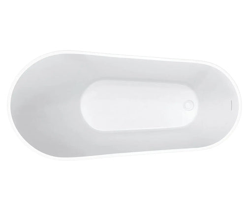 Soca 59 x 28 Acrylic Freestanding Oval End Drain Bathtub in White - Plumbing Market