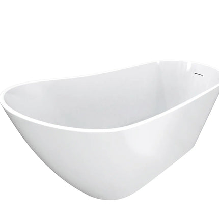 Soca 59 x 28 Acrylic Freestanding Oval End Drain Bathtub in White - Plumbing Market