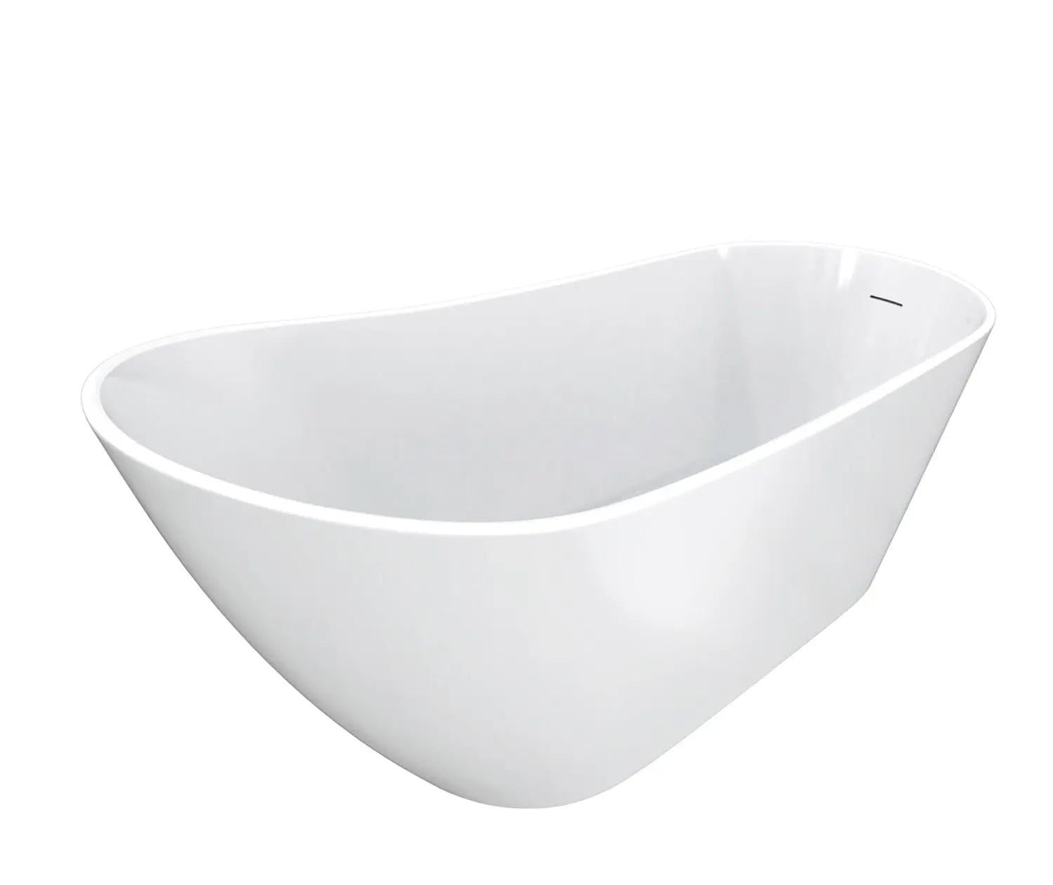Soca 59 x 28 Acrylic Freestanding Oval End Drain Bathtub in White - Plumbing Market
