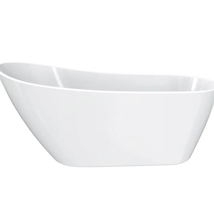 Soca 59 x 28 Acrylic Freestanding Oval End Drain Bathtub in White - Plumbing Market