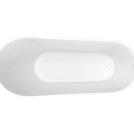 Soca 67 x 29 Acrylic Freestanding Oval End Drain Bathtub in White - Plumbing Market