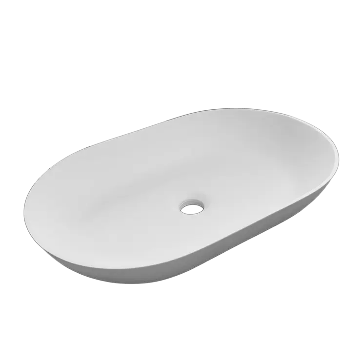 Solid surface oval vessel sink   21 1/2"x13 3/4"x4"