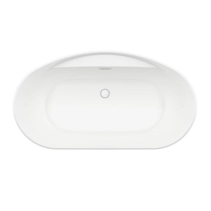 Sonoma 58 x 32 AcrylX Freestanding Center Drain Bathtub in White with White Skirt - Plumbing Market