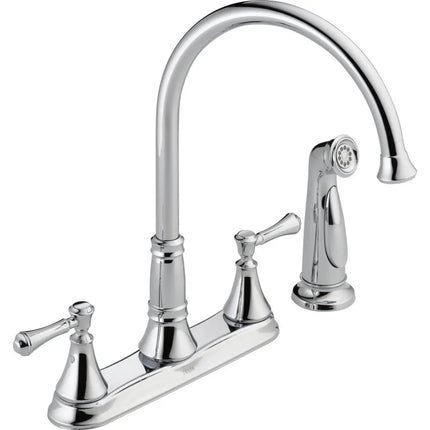 Delta Cassidy 2H Kitchen Deck Faucet W/Sprayer 2497LF - Plumbing Market