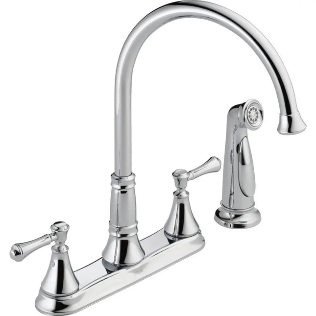 Delta Cassidy 2H Kitchen Deck Faucet W/Sprayer 2497LF - Plumbing Market
