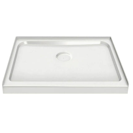 Square Base 32 3 in. 32 x 32 Acrylic Alcove Shower Base with Back Center Drain in White - Plumbing Market