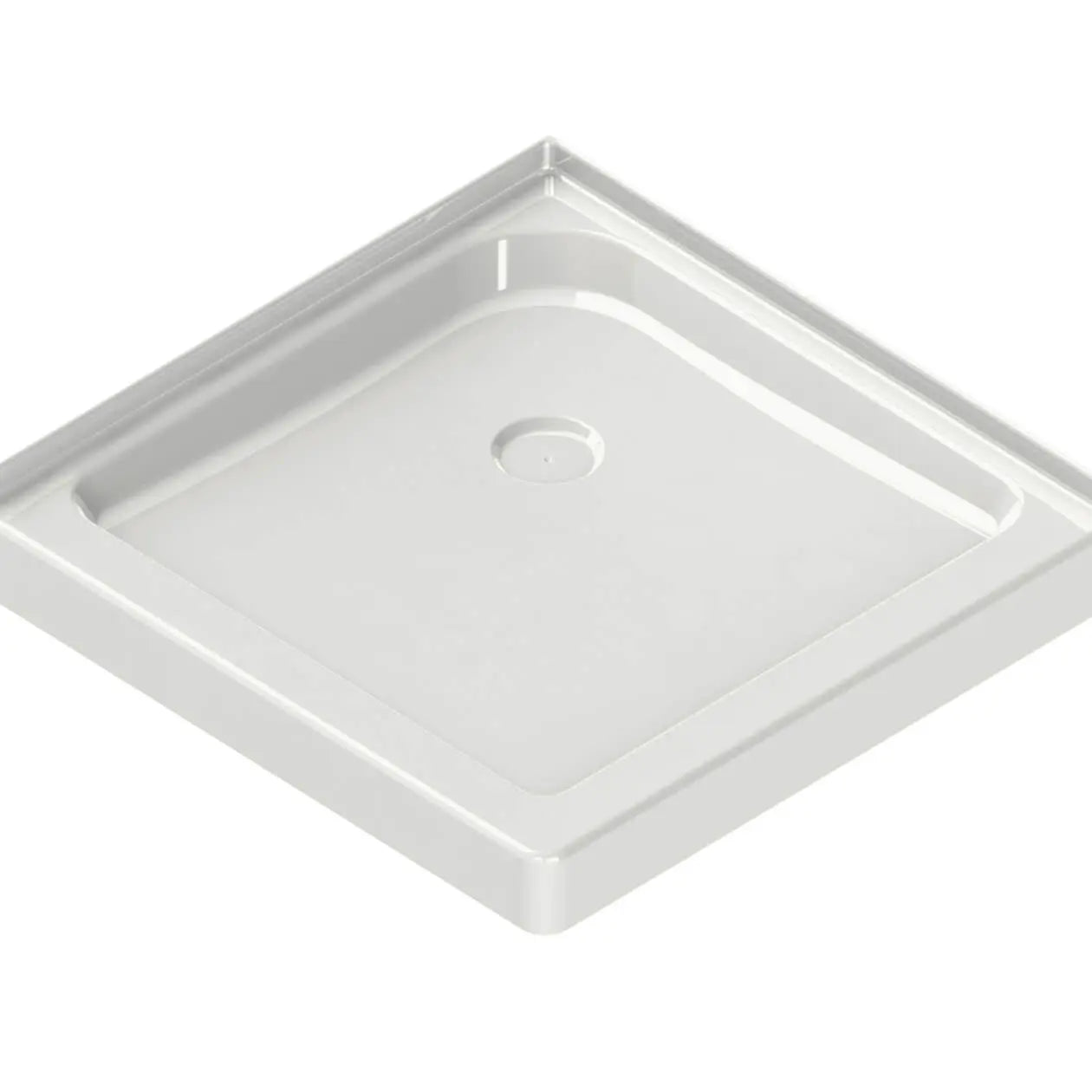 Square Base 32 3 in. 32 x 32 Acrylic Corner Left or Right Shower Base with Corner Drain in White - Plumbing Market