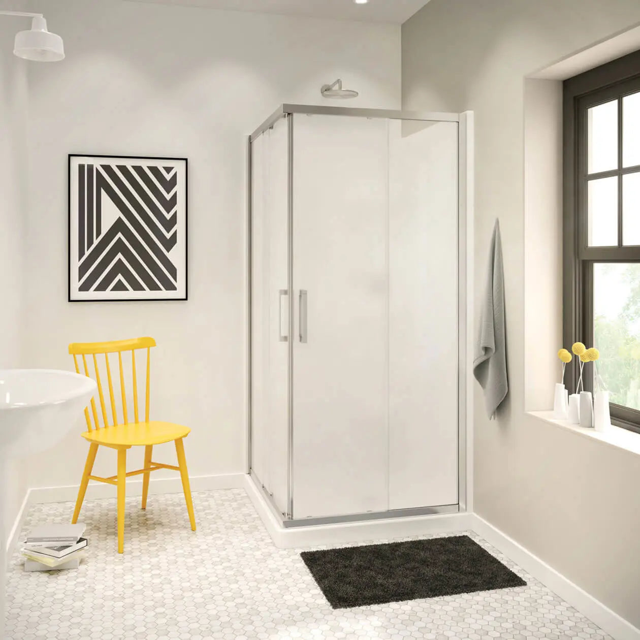Square Base 32 3 in. 32 x 32 Acrylic Corner Left or Right Shower Base with Corner Drain in White - Plumbing Market