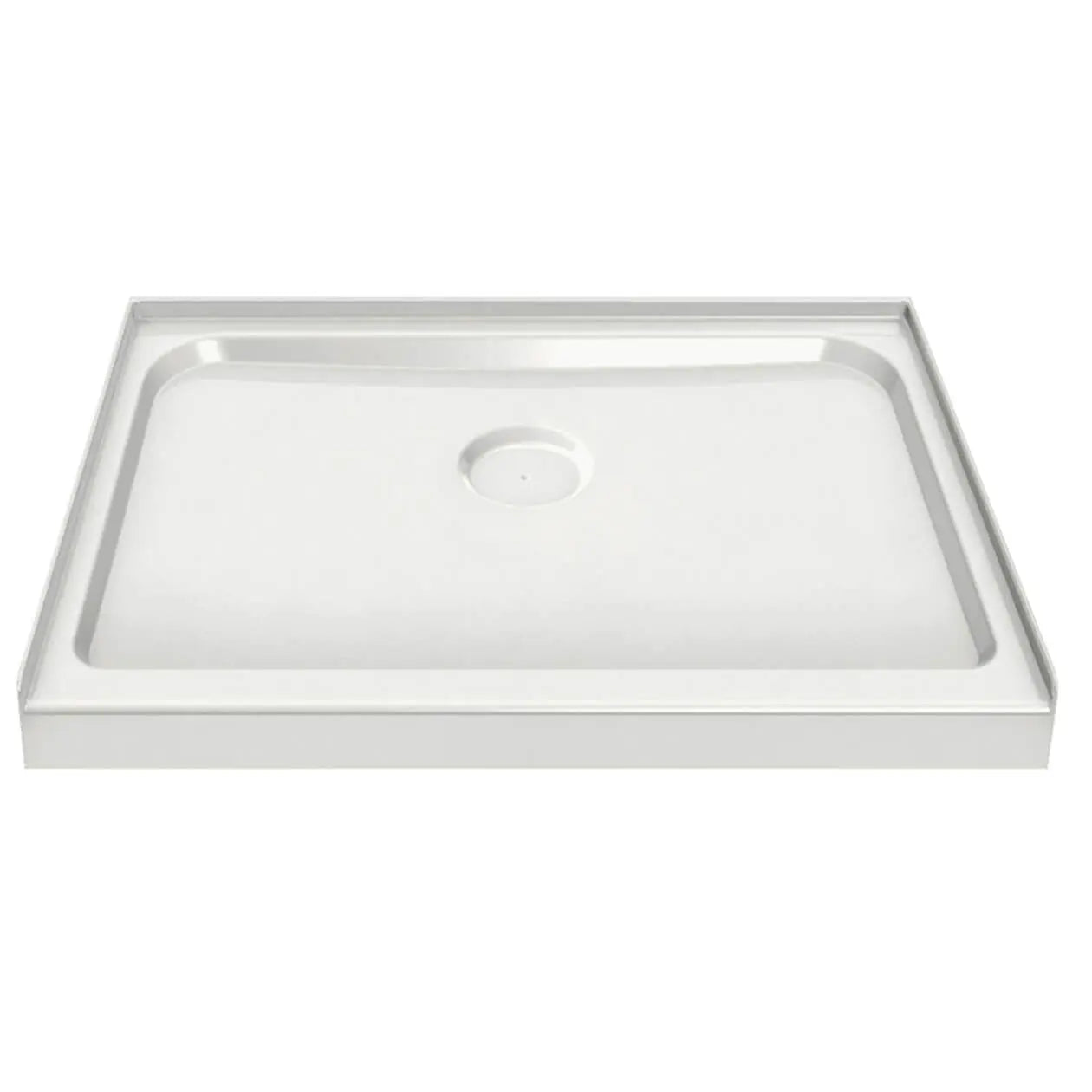 Square Base 42 3 in. 42 x 42 Acrylic Alcove Shower Base with Center Drain in White - Plumbing Market