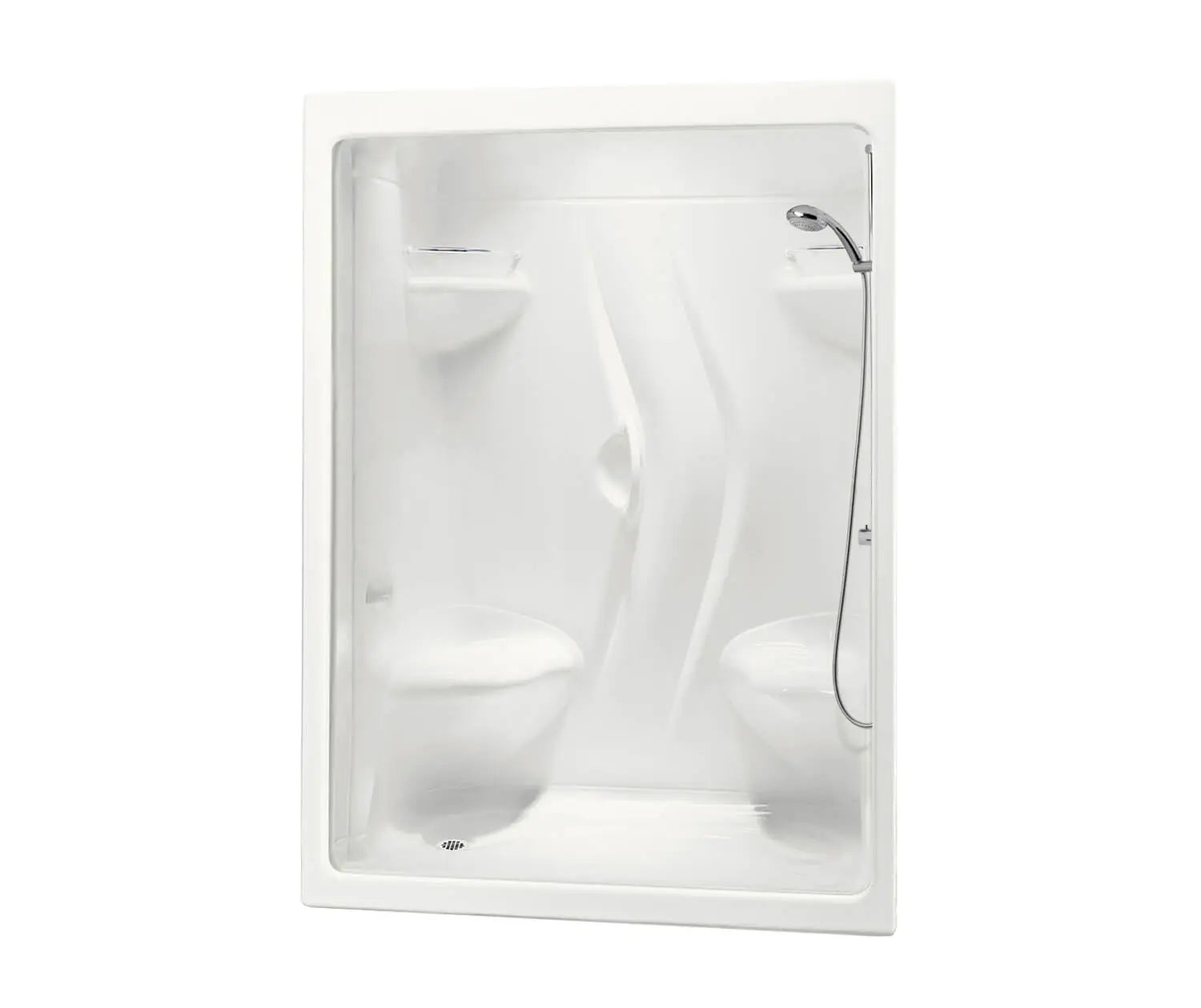 Stamina 60-I 60 x 36 Acrylic Alcove Left-Hand Drain One-Piece Shower in White - Plumbing Market