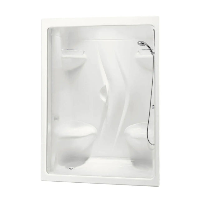 Stamina 60-I 60 x 36 Acrylic Alcove Left-Hand Drain One-Piece Shower in White - Plumbing Market